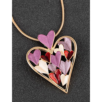 Necklace Rose Gold Plated Indulgent Tones Heart of Hearts